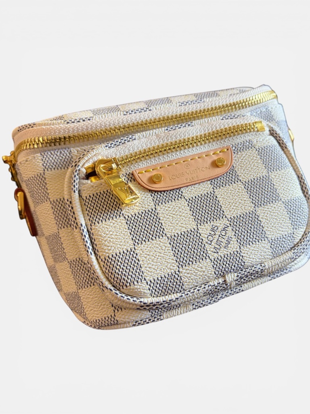 White/Gray Checkered Bum Bag - NO STRAP